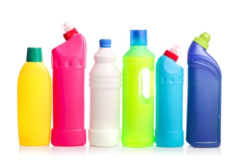 Household cleaning bottles